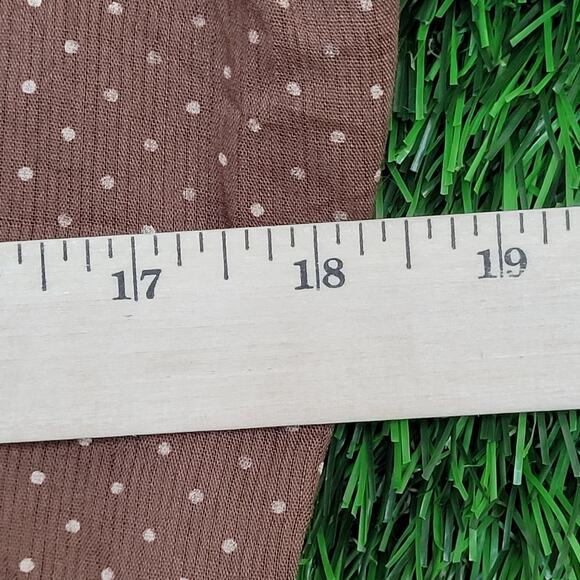 Vintage 90s Polka-Dot Disco Button Shirt Medium 18x27 Brown - Picture 4 of 11